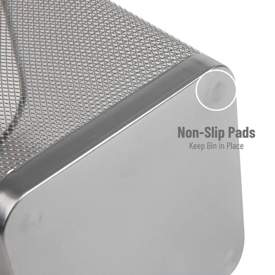 Mind Reader 2 Piece Square Metal Mesh Waste Basket Set